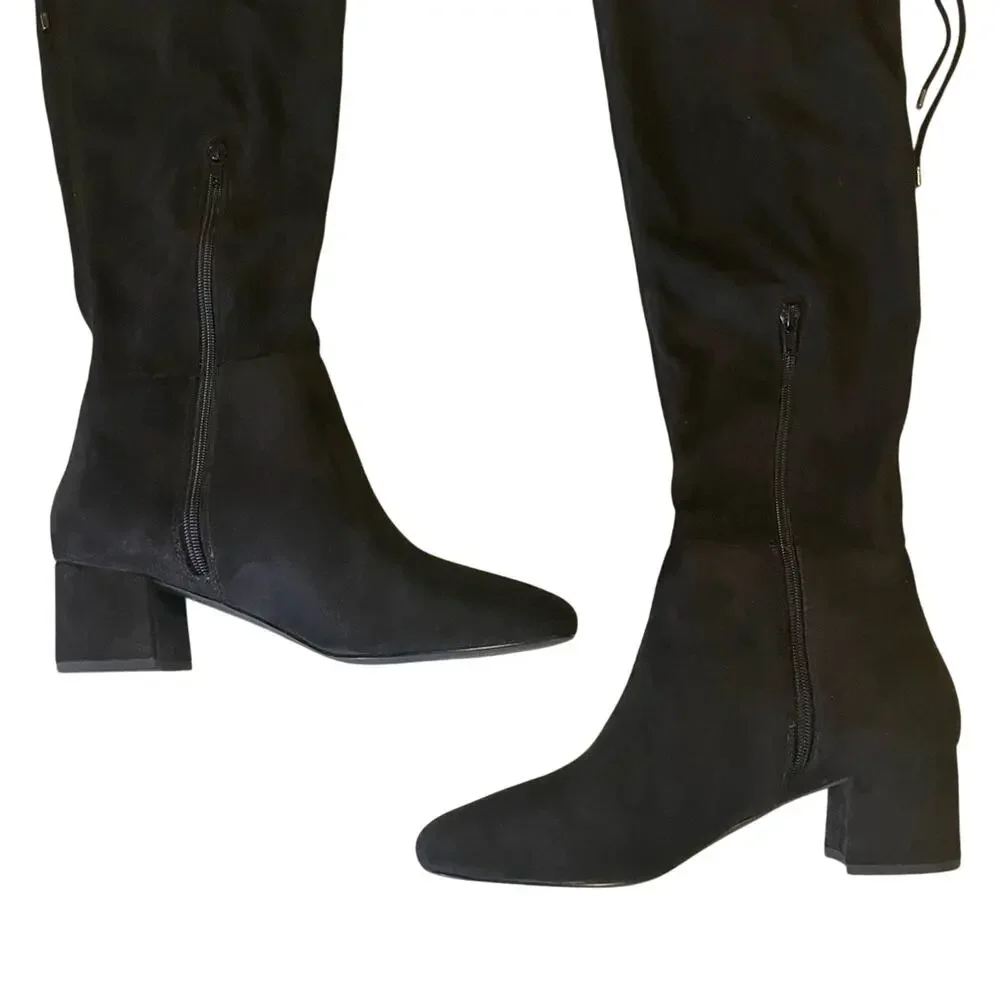 GAP Over the Knee Slouch Boots Faux Suede Block Heel Women’s Size 10 Black NWOT